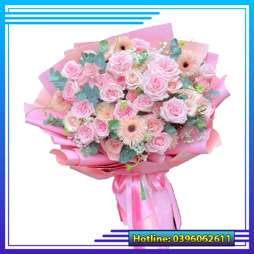 Bó hoa tặng cho người thương màu hồng