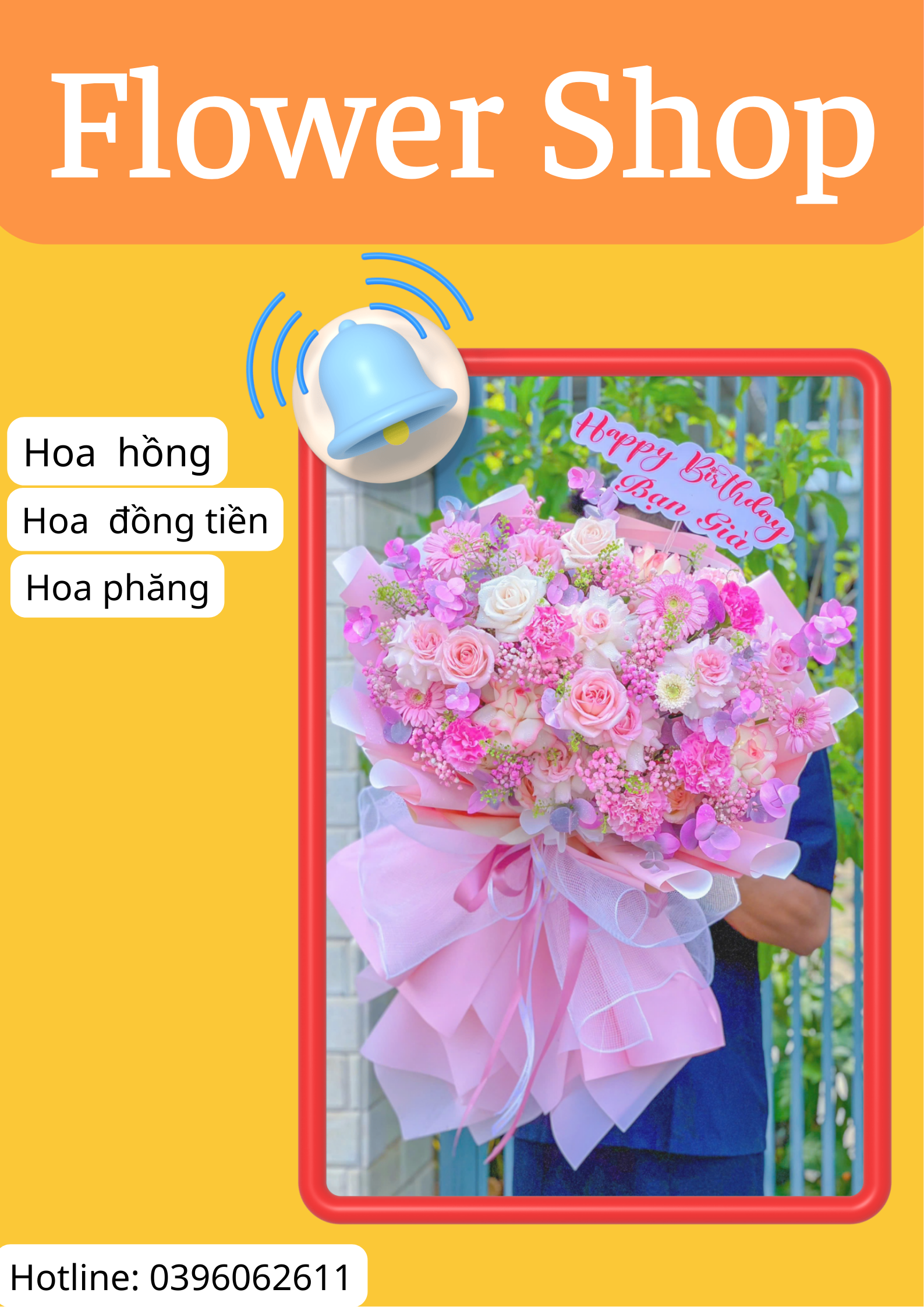 Bó hoa tone hồng dễ thương
