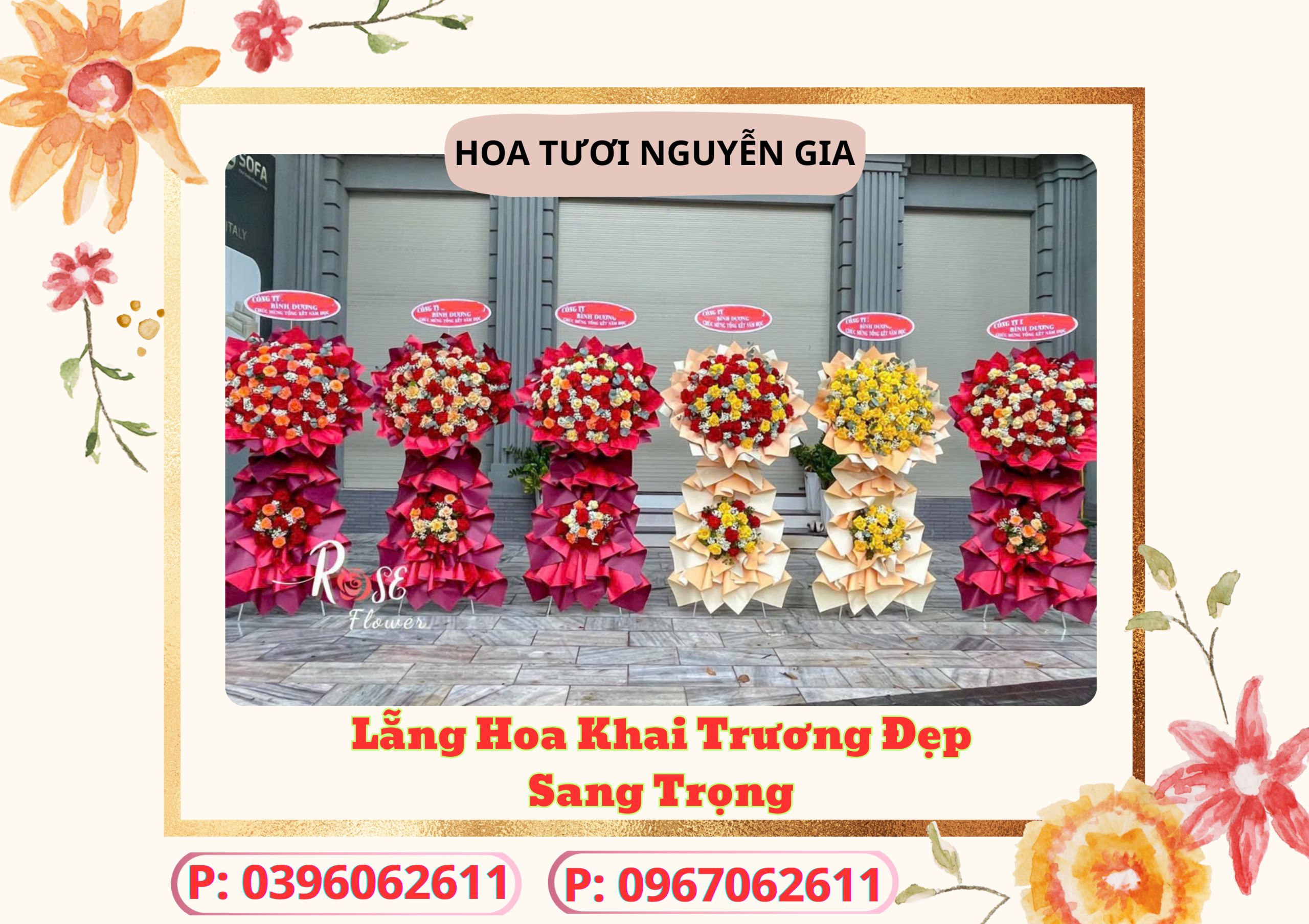 Lẵng hoa mừng khai trương khách hàng trung quốc thích