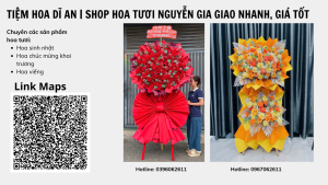 Tiệm hoa tươi dĩ an chuyên giao hàng và thiết kế hoa theo yêu cầu