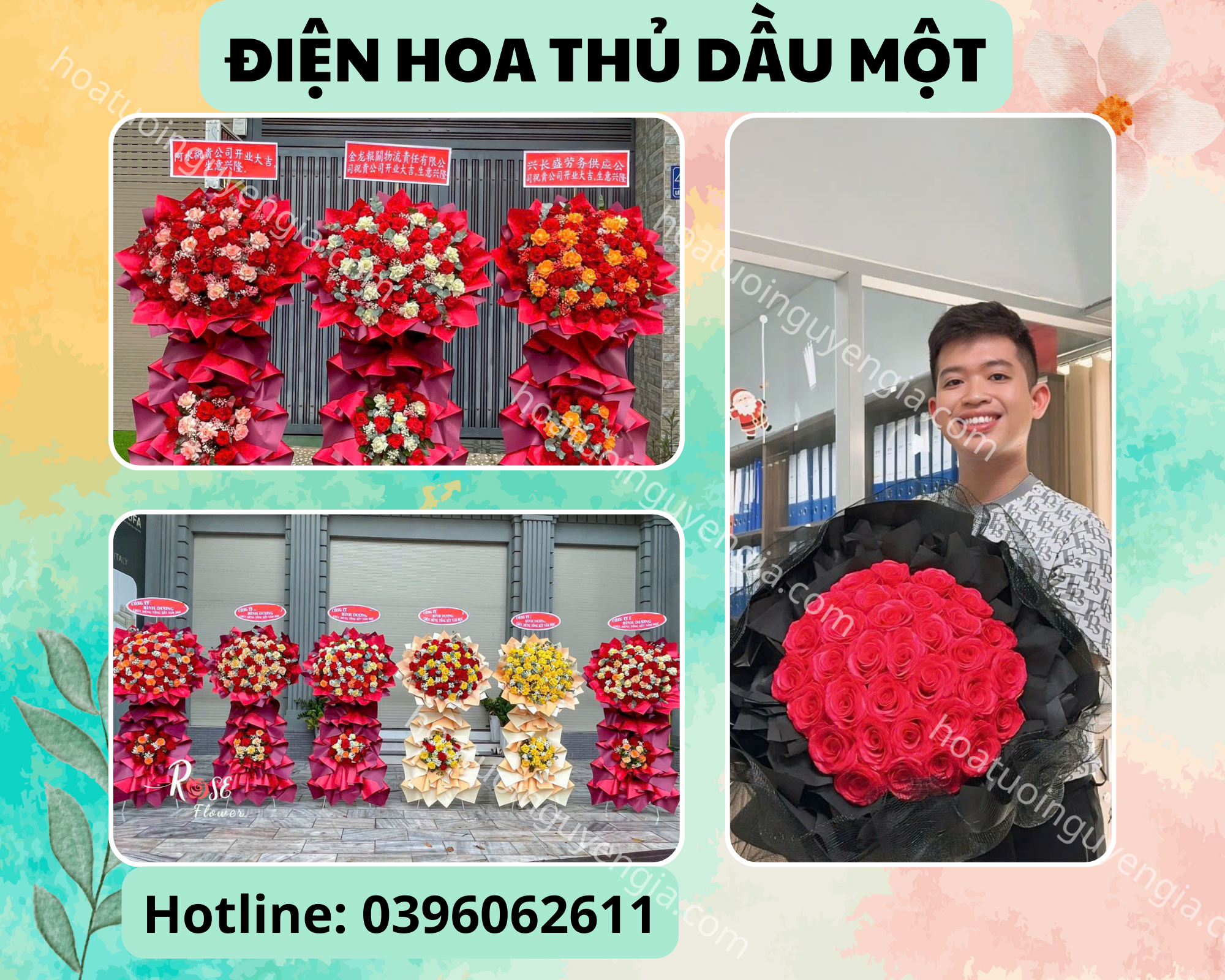 điện hoa thủ dầu một chuyên chung cấp hoa khai trương, hoa sinh nhật, hoa viếng chất lượng