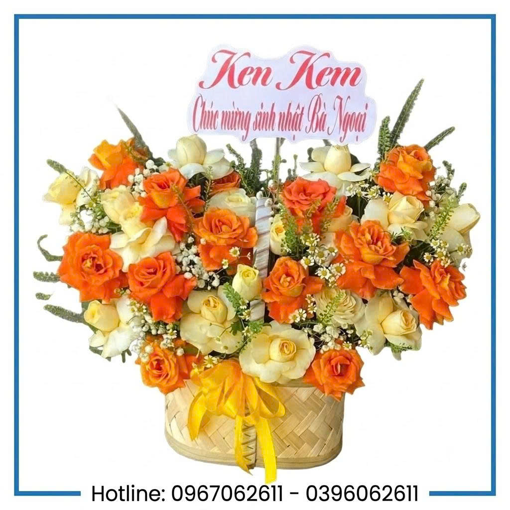 Giỏ Hoa Tặng Sinh Nhật Bà Ngoại (GrandMaMa) – Món Quà Yêu Thương Gửi Trọn Tấm Lòng