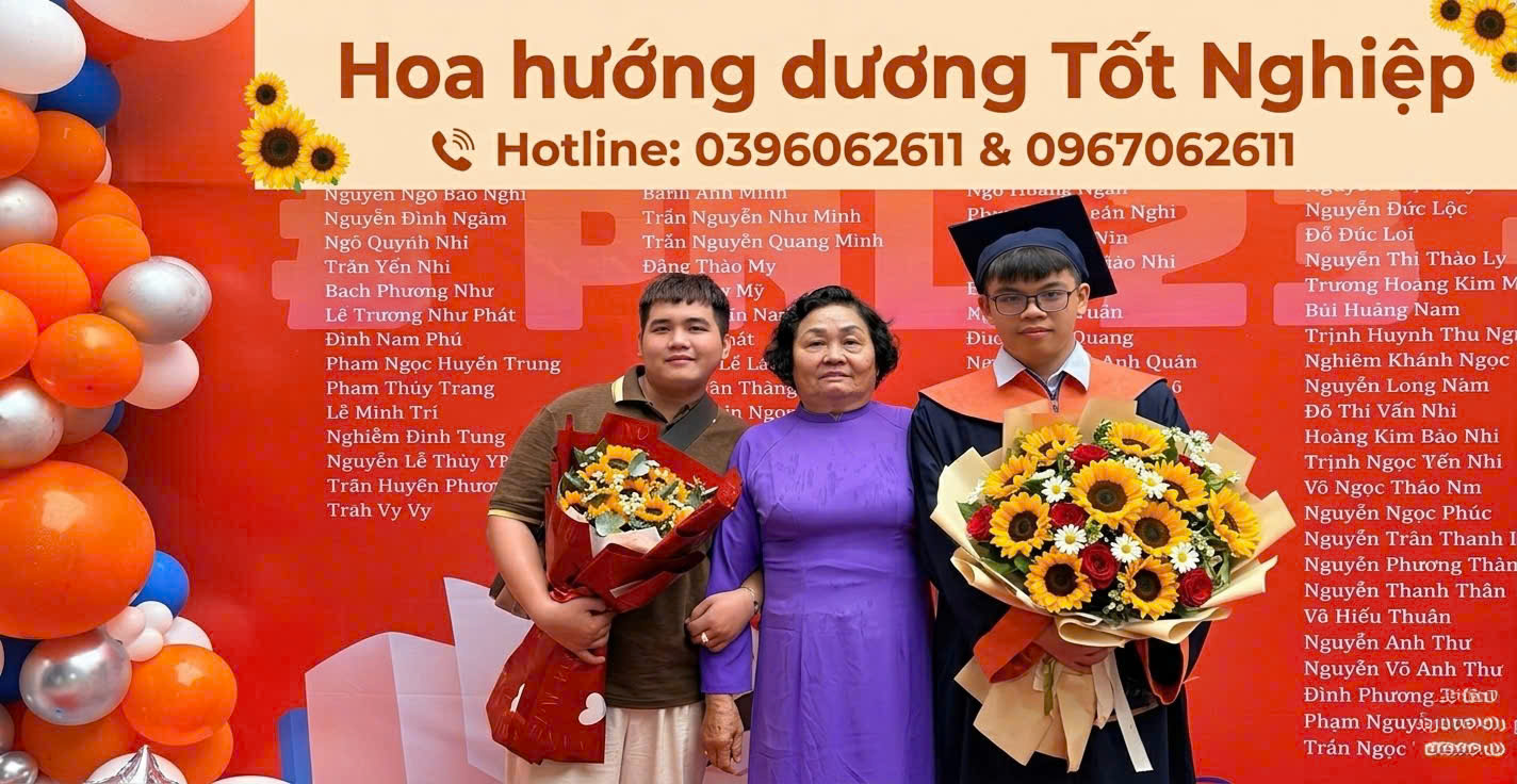 Hoa hướng dương tốt nghiệp bình dương