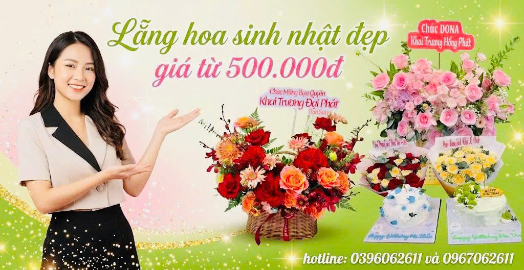 Lẵng hoa sinh nhật đẹp giá từ 500.000đ