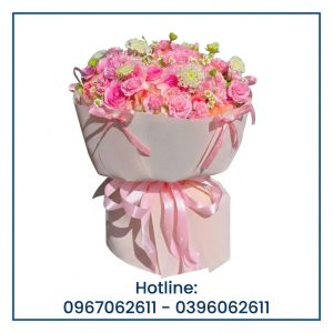 Bó Hoa Sinh Nhật Tròn GX12 – Gam Hồng Dịu Dàng Thay Lời Yêu Thương